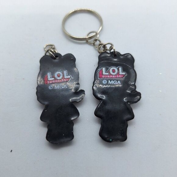 2 Inch LOL Surprise Girl 2D Soft Bendable Keychain Set of 2 - One Missing Ring - Picture 2 of 3